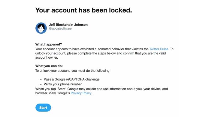 locked twitter account