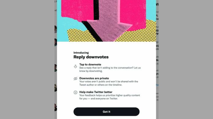 twitter downvote button
